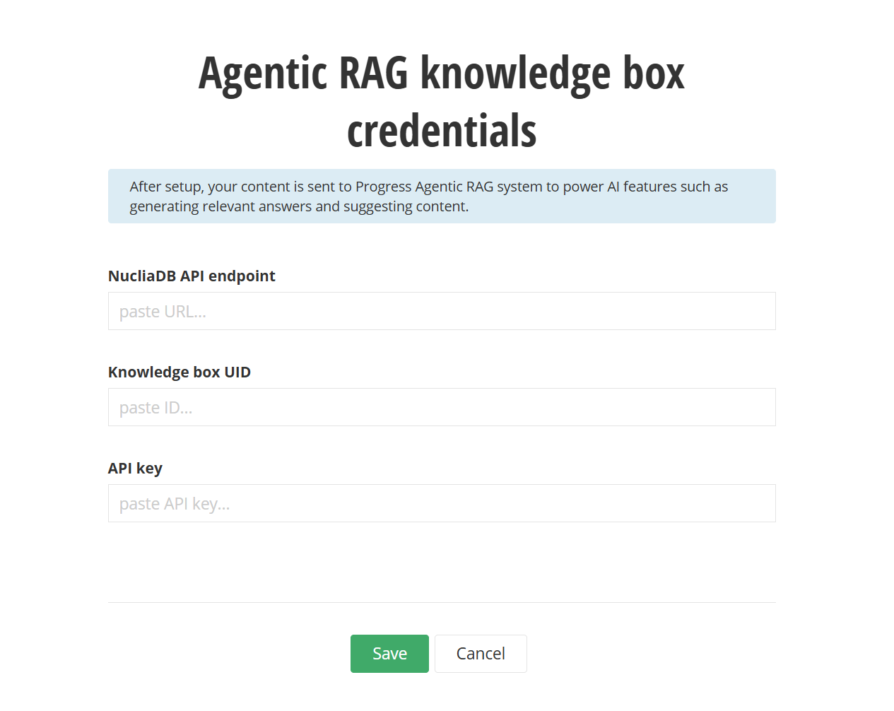 System RAG connection settings