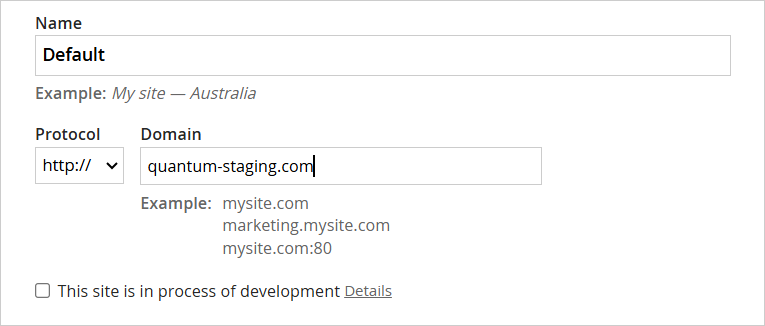 Assign the domain to a site