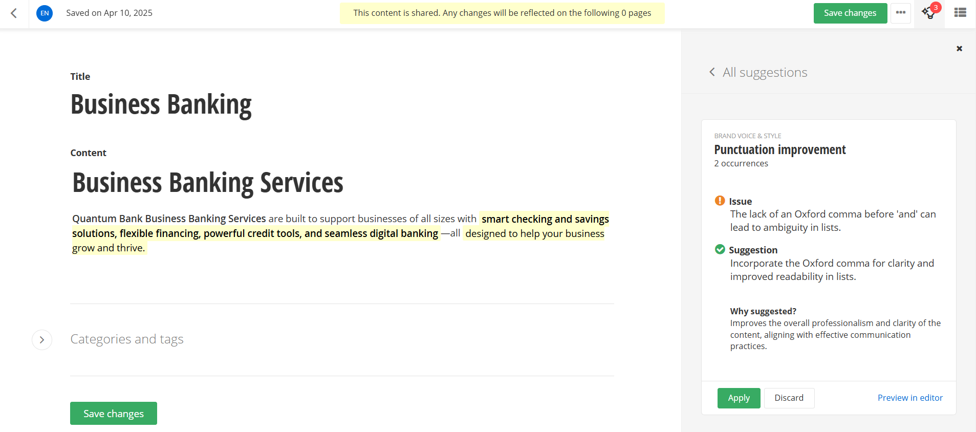 Brand voice agent - expanded AI suggestion Brand voice agent - expanded AI suggestion