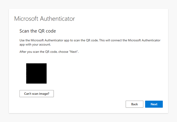 Scan QR Code - MS Auth app Scan QR Code - MS Auth app