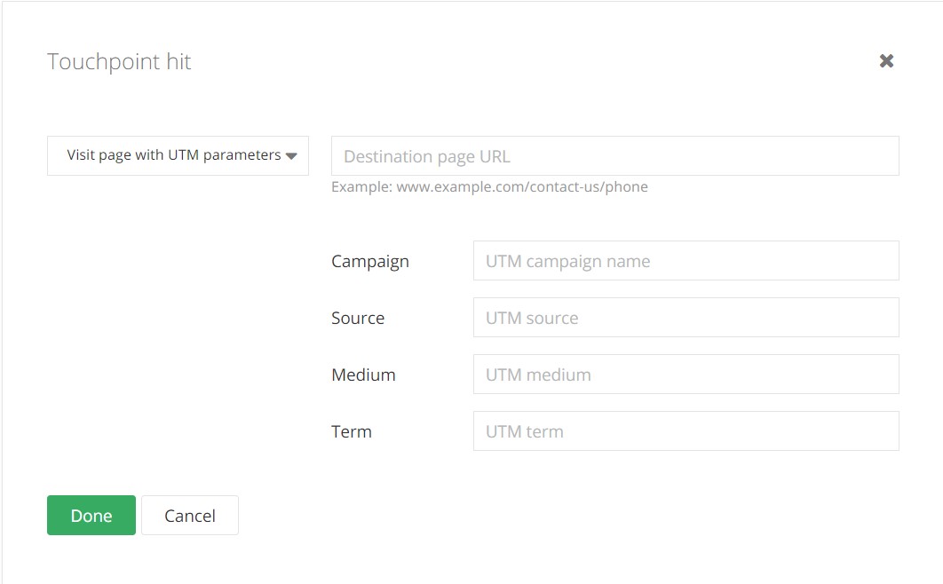 Touchpoint interaction picker Touchpoint interaction picker