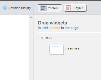 MVC widget in toolbox
