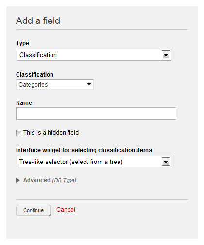Use HierarchicalTaxonField when creating a dynamic field through the UI