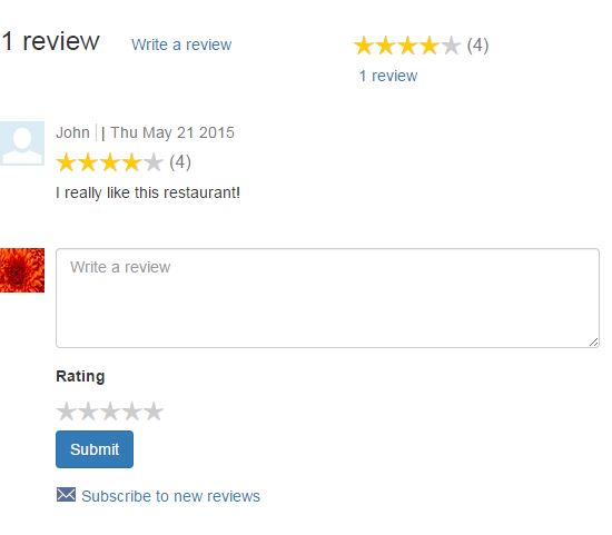 Reviews widget