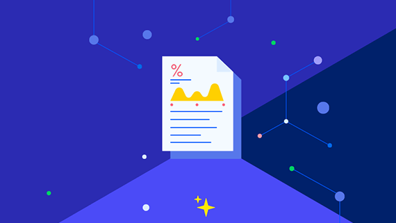 Blue Background with a data sheet.