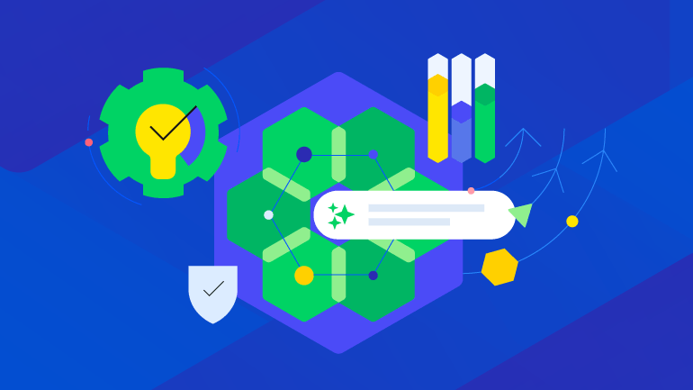 Decorative green, yellow and blue graphic