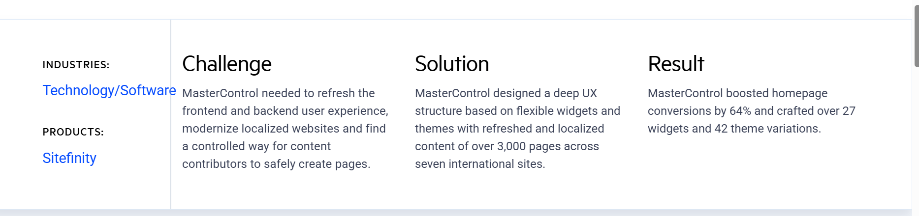 Sitefinity CMS success story - challenge, solution, result