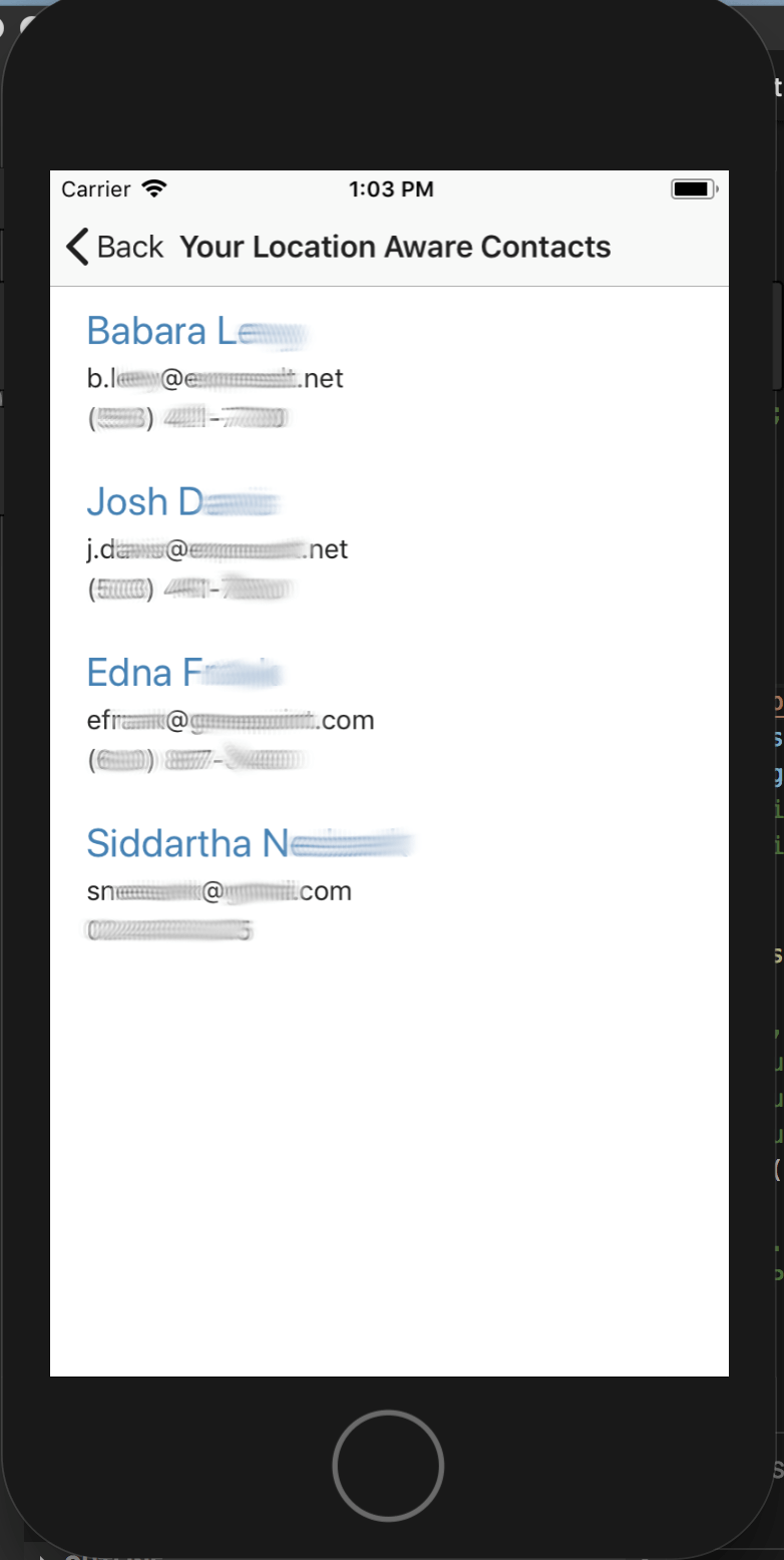 Location Aware Contacts