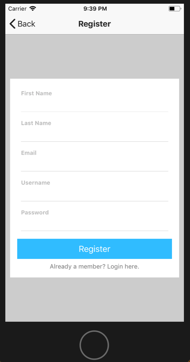 Registration Page