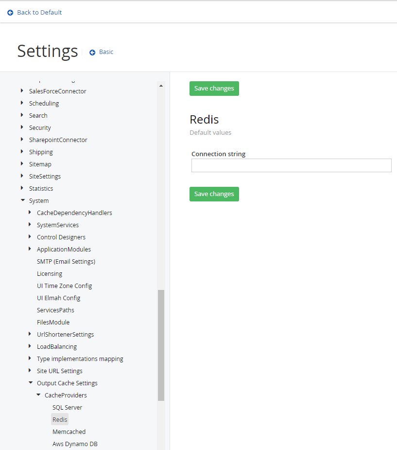 Cache Provider Configuration