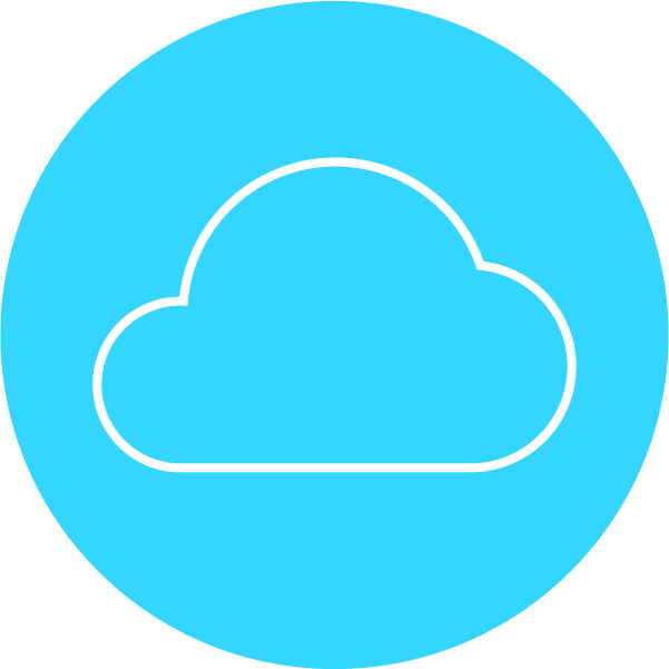 Least-Resistance Panda icon of cloud on light blue