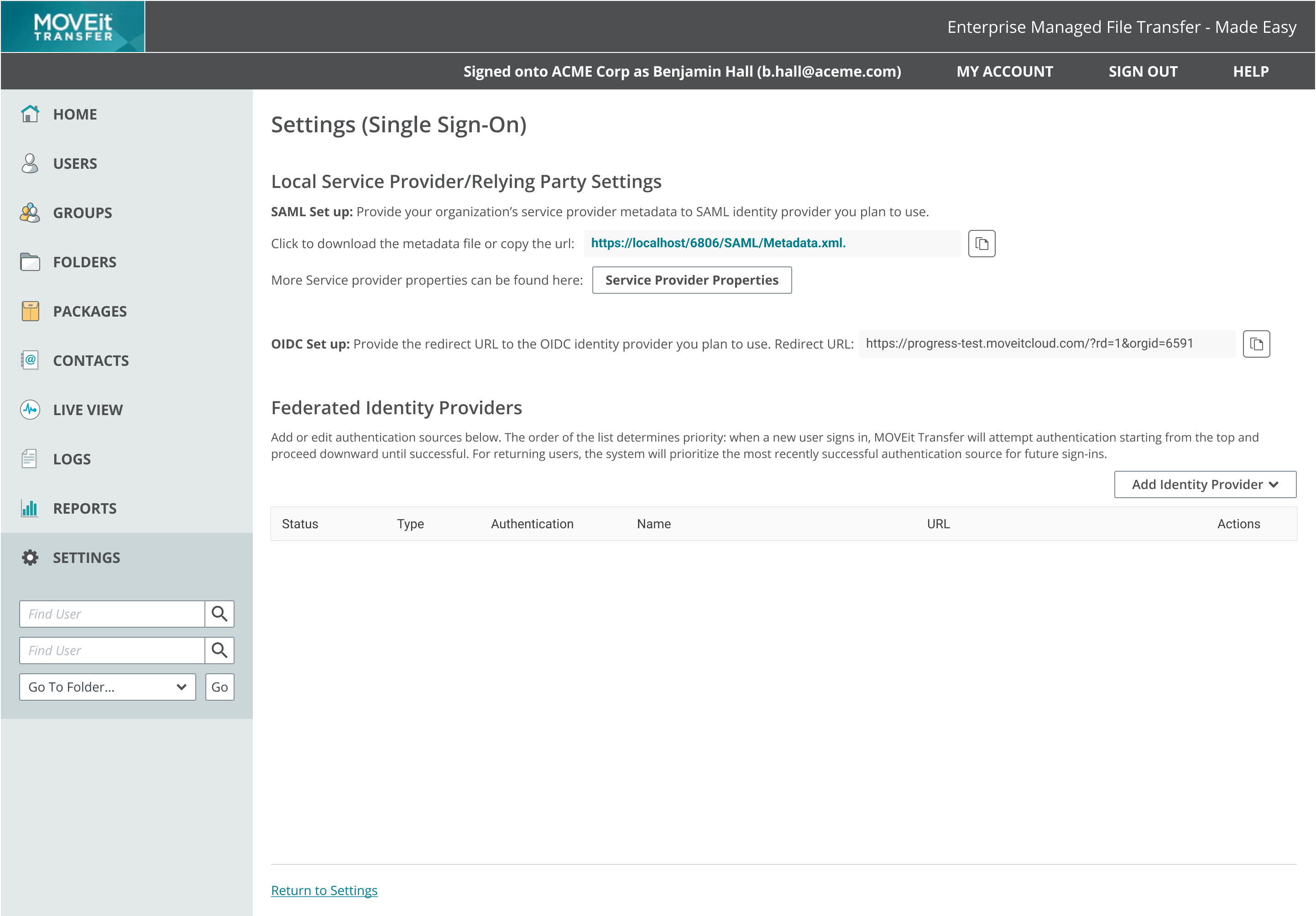MOVEit Transfer - Single Sign On