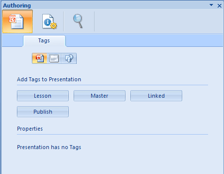 tags palette under the "Enrich" tab of PowerPoint