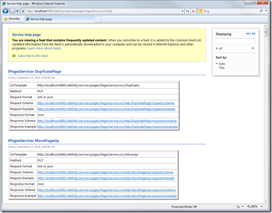 Help for Sitefinity 4.0 Web Services