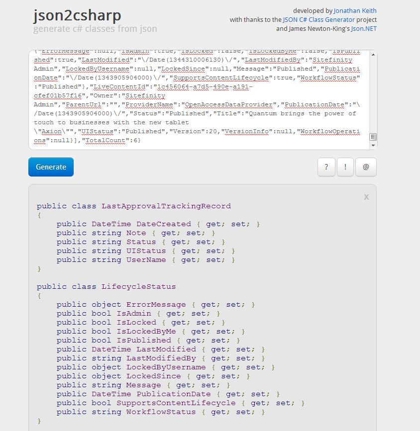 Json2Csharp Json 2 Charp Screenshot