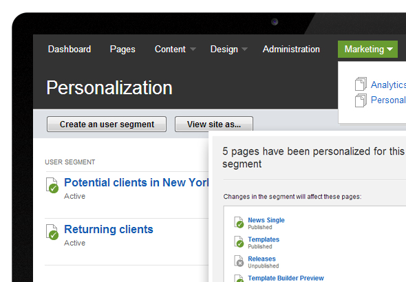 Personalization in Sitefinity CMS