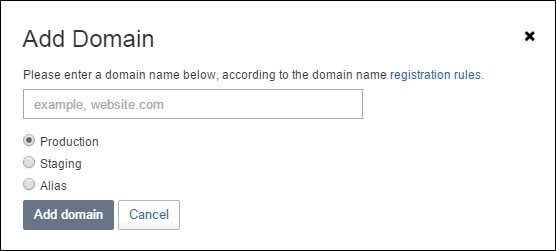 Register a new Sitefinity domain