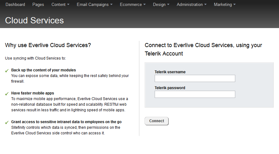 Sitefinity Cloud Services