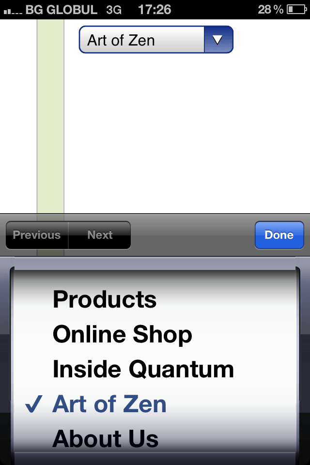 Sitefinity  Navigation in a Select Dropdown