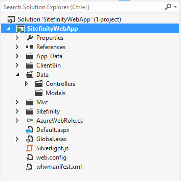 This is what you should see in your solution explorer.