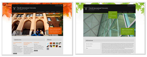 University Template Screenshots