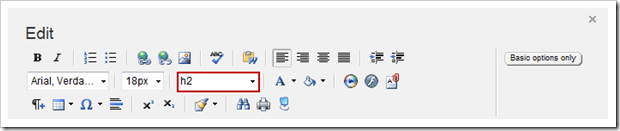 Sitefinity's FormatBlock dropdown in the More Features section Sitefinity's FormatBlock dropdown in the More Features section