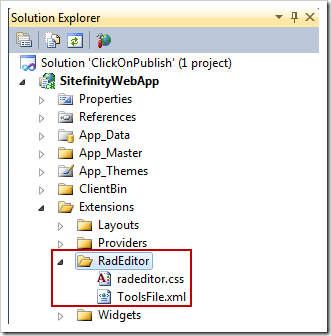 Custom RadEditor configuration and styles in Visual Studio's Solution Explorer Custom RadEditor configuration and styles in Visual Studio's Solution Explorer