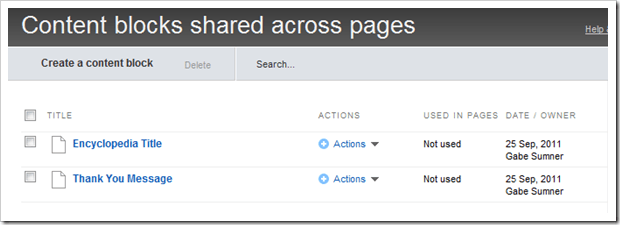 Sitefinity Shared Content 