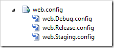 Web.config transformations in Visual Studio