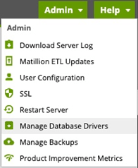 Image of Matillion Admin dropdown