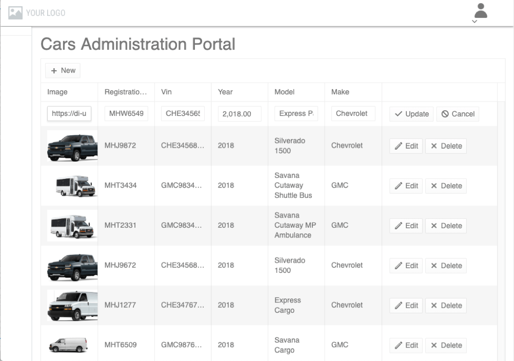 Administrator web interface