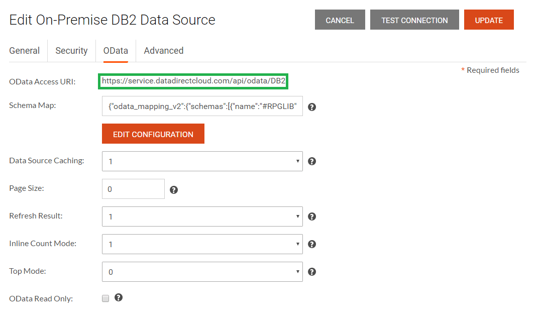 Select all the tables that you would like to access through OData Select all the tables that you would like to access through OData