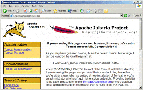 Tomcat Main Page Screenshot