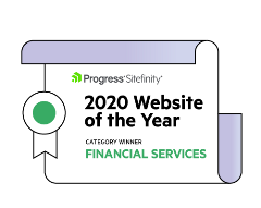 Winner of the year Financial Services Sitefinity 