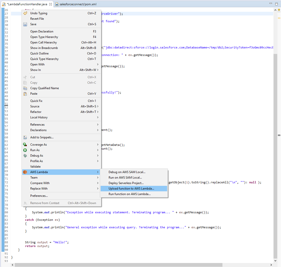 upload function to lambda