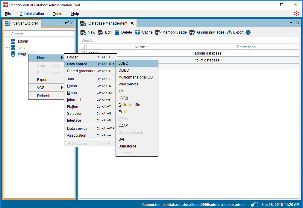 create new jdbc datasource