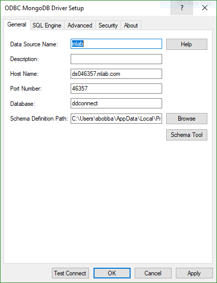 mLab Tableau ODBC Data Source