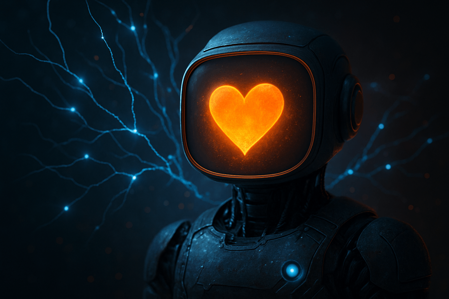 An image of a robot with a heart, symbolizing that it has feelings An image of a robot with a heart, symbolizing that it has feelings