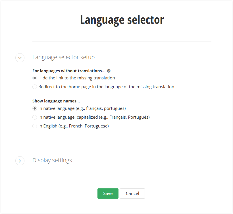 Language selector