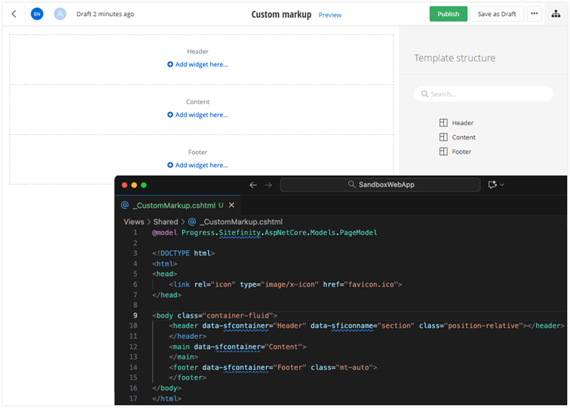 Layout classes for placeholders