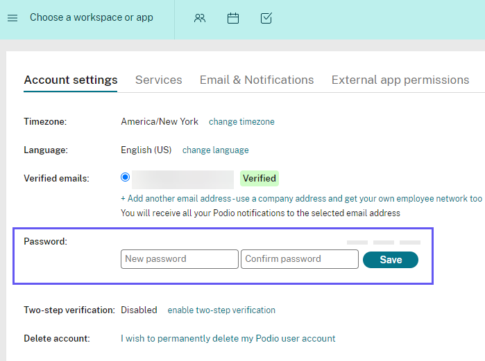 Confirm password