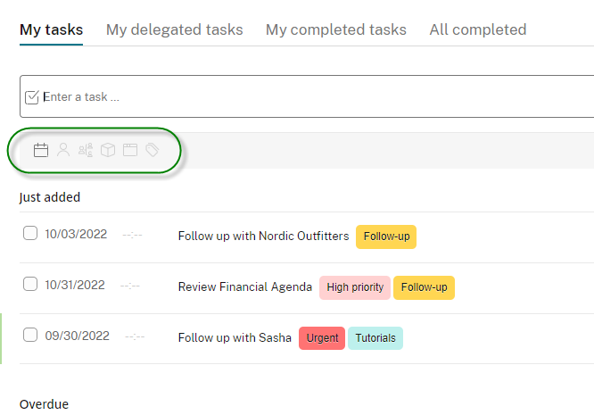 My tasks