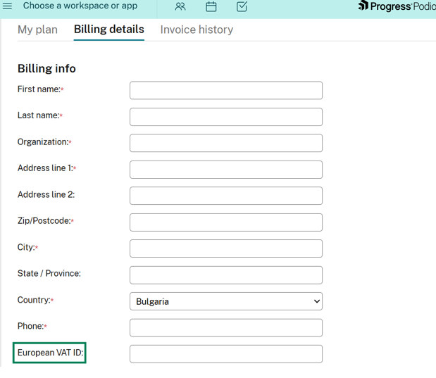 Podio Billing