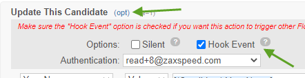 Update Candidate Option