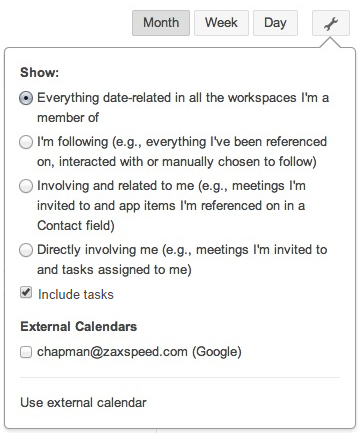 Calendar Settings