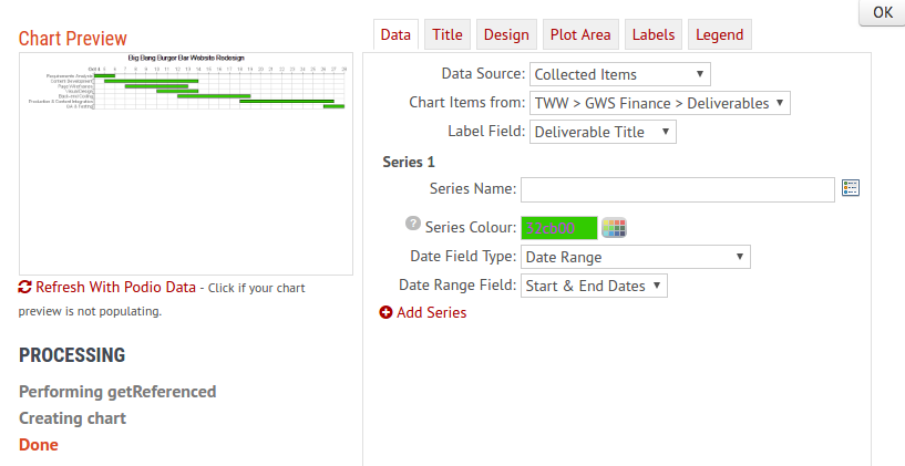 Adding Gantt Chart