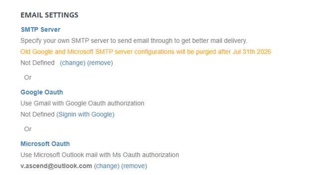Email Settings